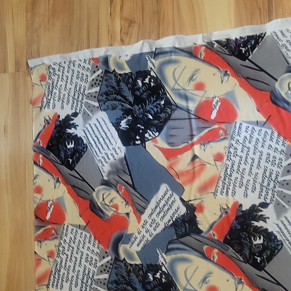 Vintage Remnant Fabric 80s novelty print As Is - Picture 2 of 15